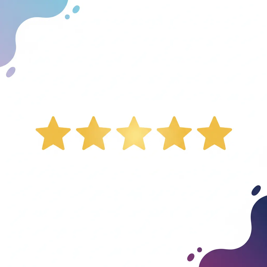 Five gold stars rating icon